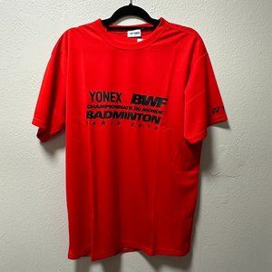yonex red activewear tshirt top